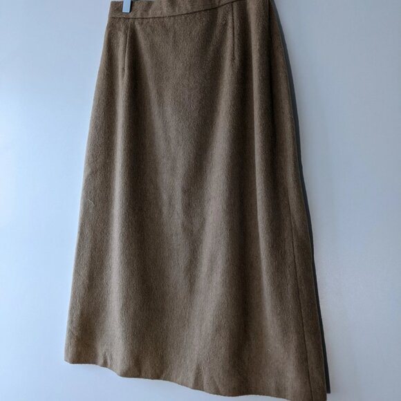 Perruzza Sportswear Wool Camel Nylon Blend Skirt Suit Beige VINTAGE Size 10 - Picture 4 of 4